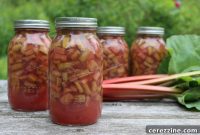 Jars of Homemade Rhubarb Pie Filling