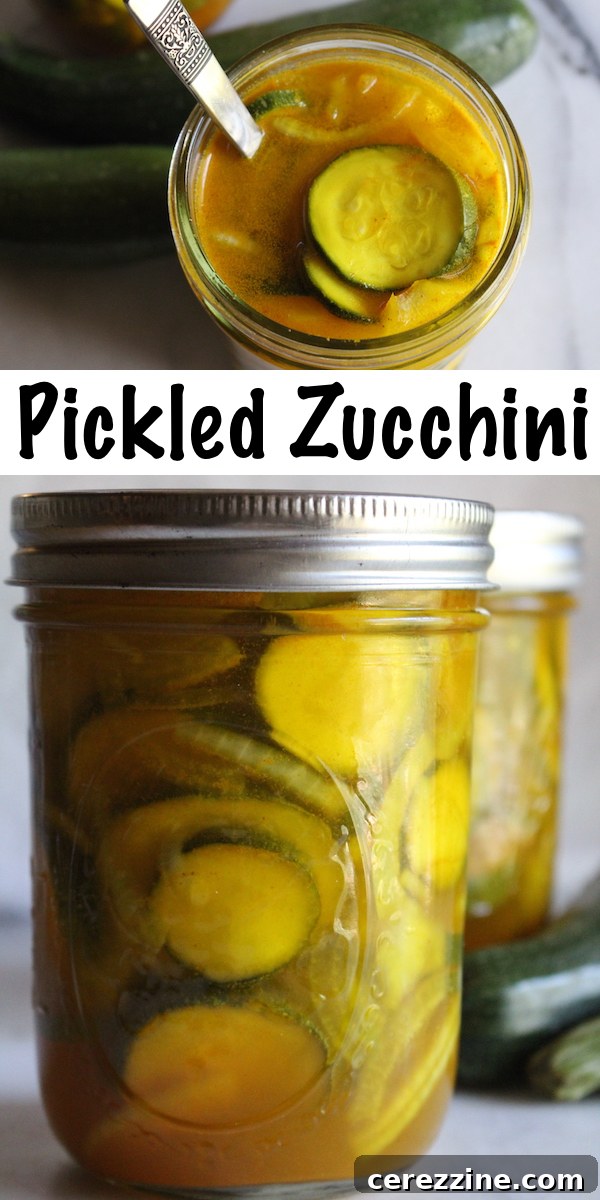 How to Make Pickled Zucchini ~ This easy zucchini pickle recipe is perfect as a quick refrigerator pickle, or as a canning recipe.