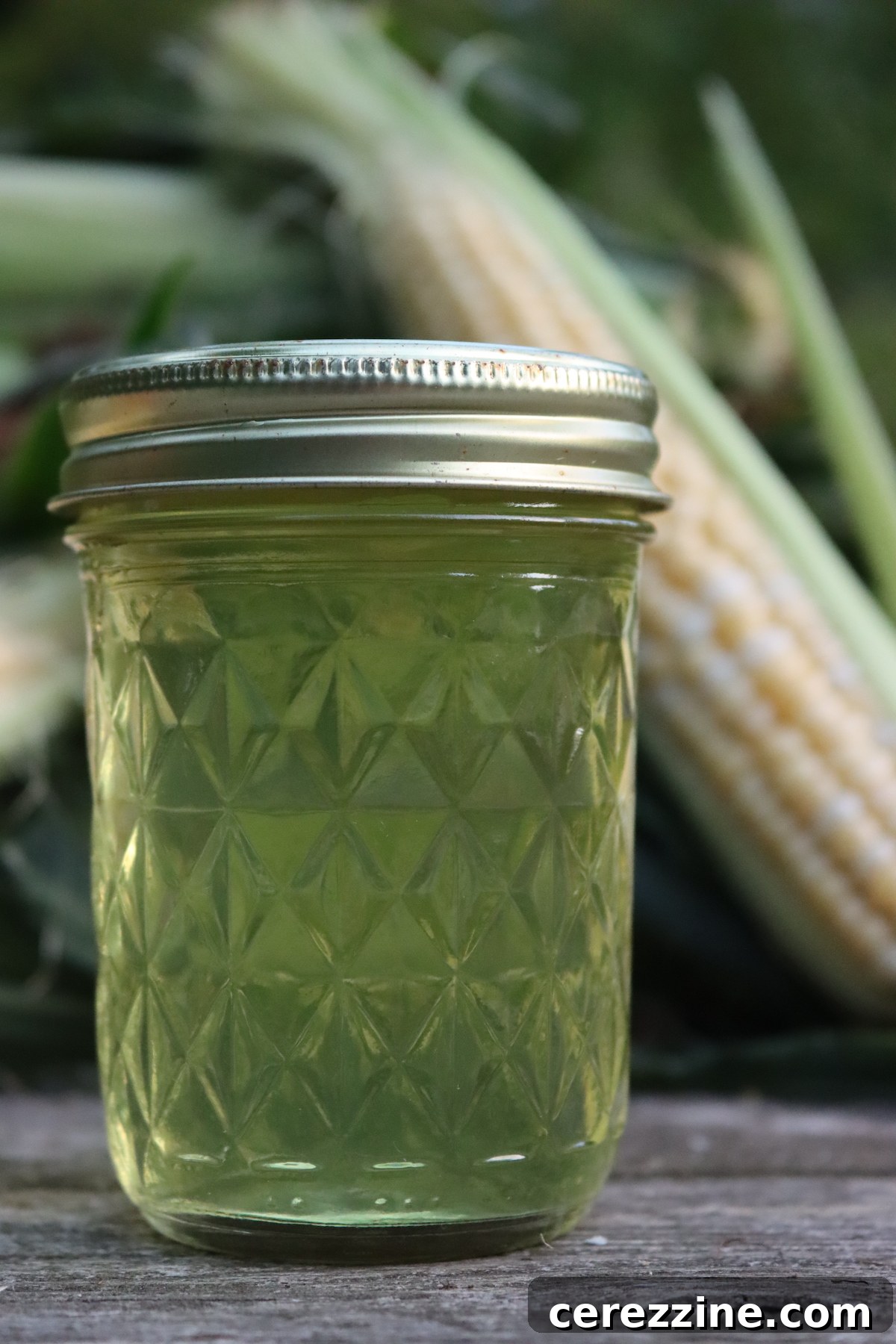 Jar of homemade corn cob jelly