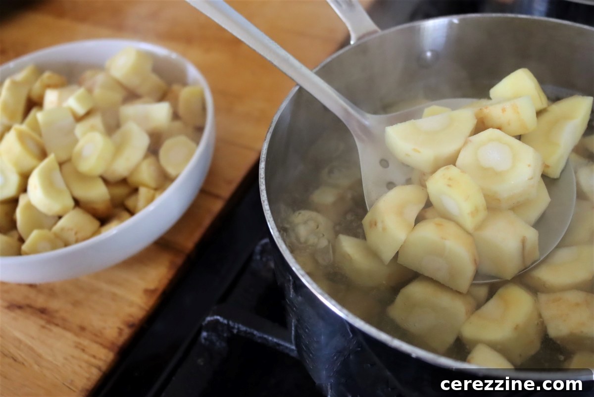 Blanching Parsnips