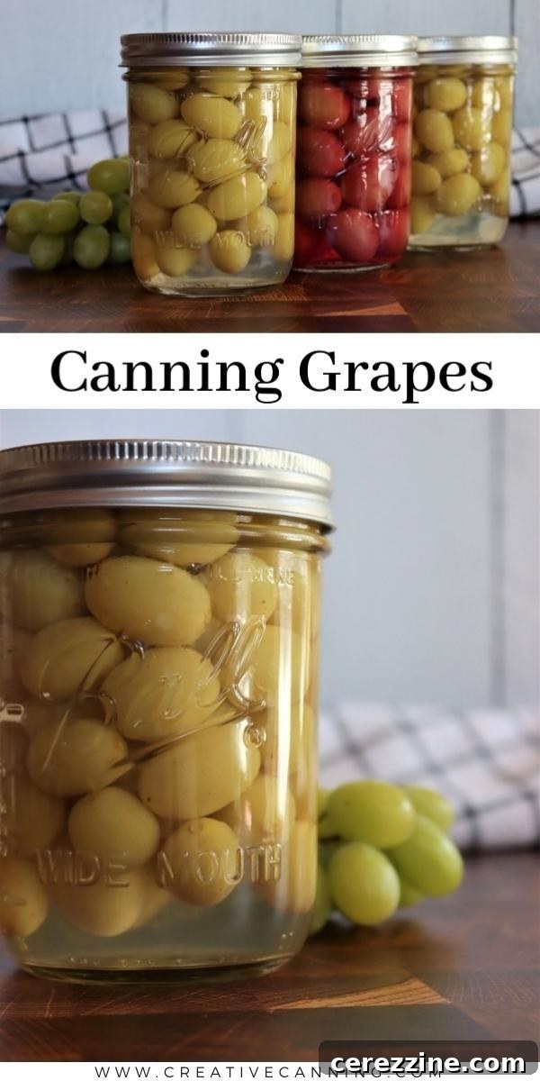 Selection of Home Canned Grapes in Jars