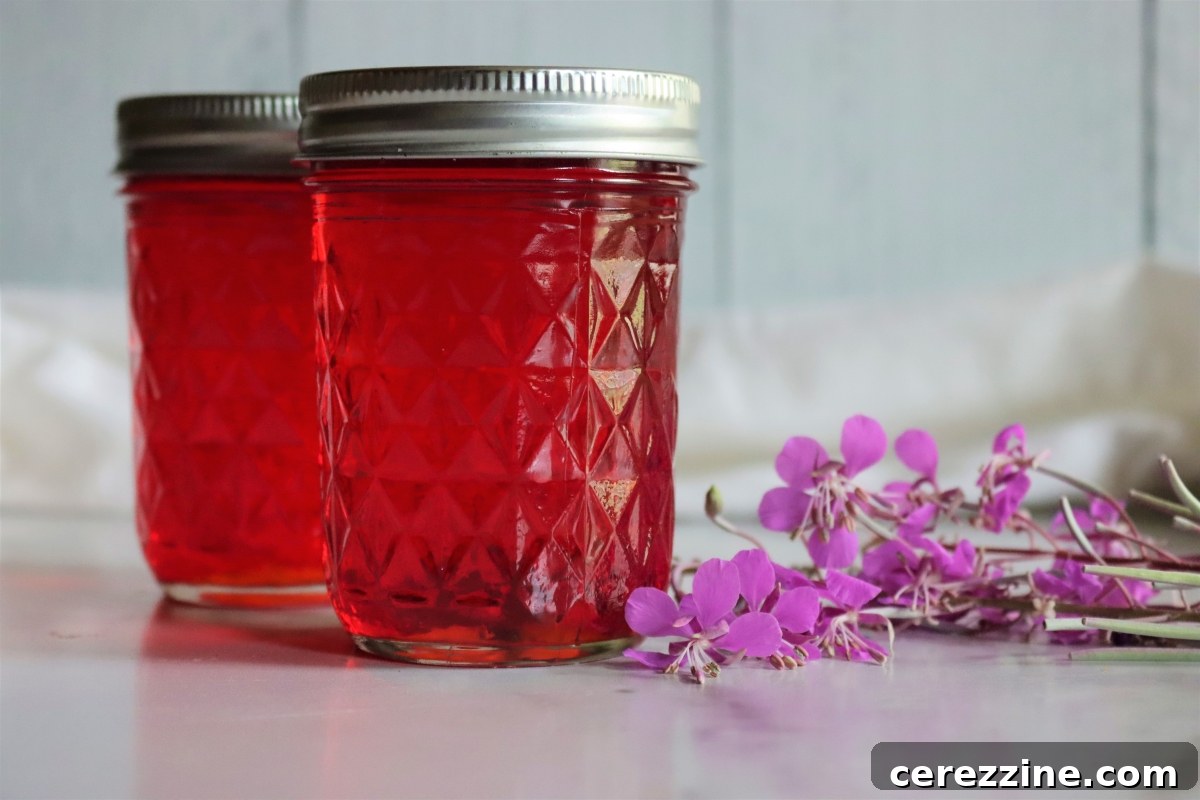 Wild Fireweed Jelly 2 Fireweed Jelly in Glass Jars