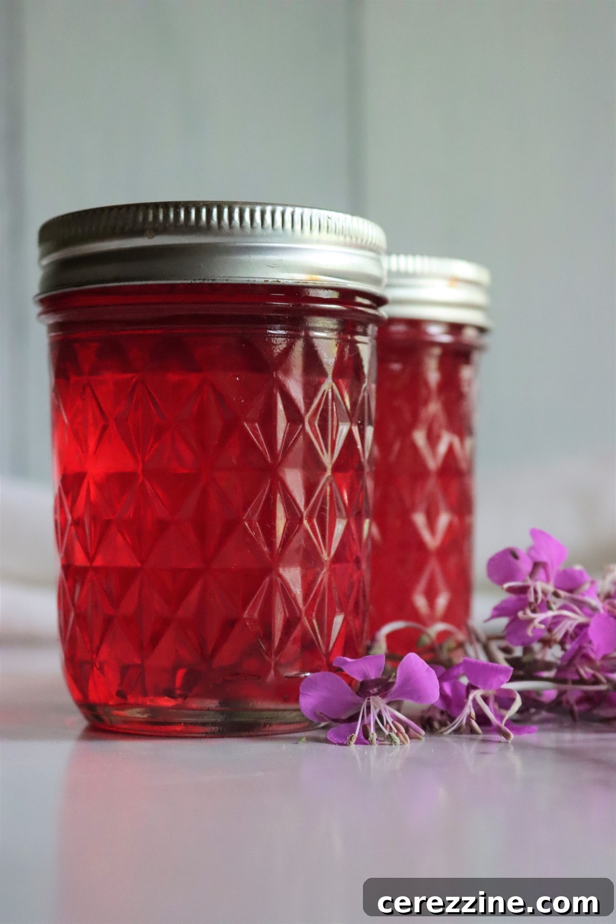Wild Fireweed Jelly 7 Close-up of Fireweed Jelly in a Jar