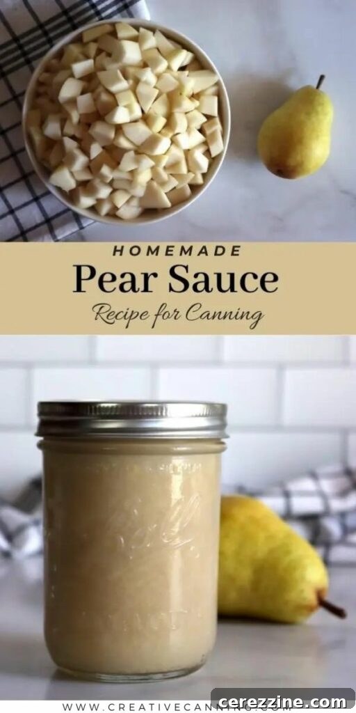 Homemade Pear Sauce Recipe For canning in jars