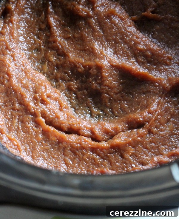 Finished apple butter in the slow cooker