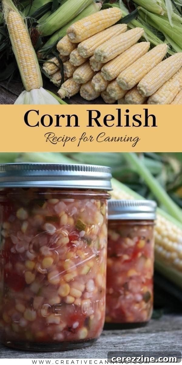 Preserve Summer: Homemade Corn Relish for Your Pantry 5 Rows of freshly canned corn relish jars on a shelf, showcasing successful home preservation.