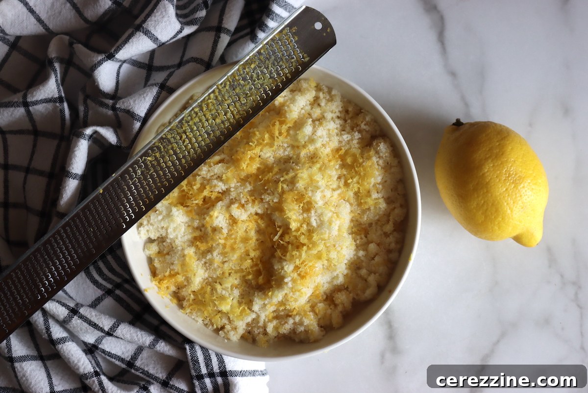 Lemon Zest in Sugar