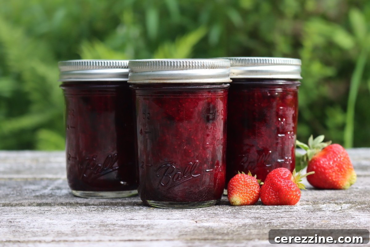 Strawberry Honeyberry Jam made from juice pulp