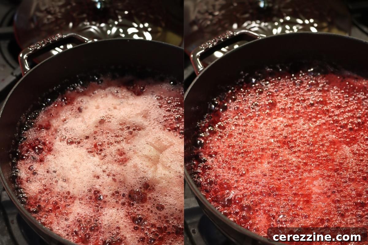 Gooseberry Jam Reaching Gel Stage
