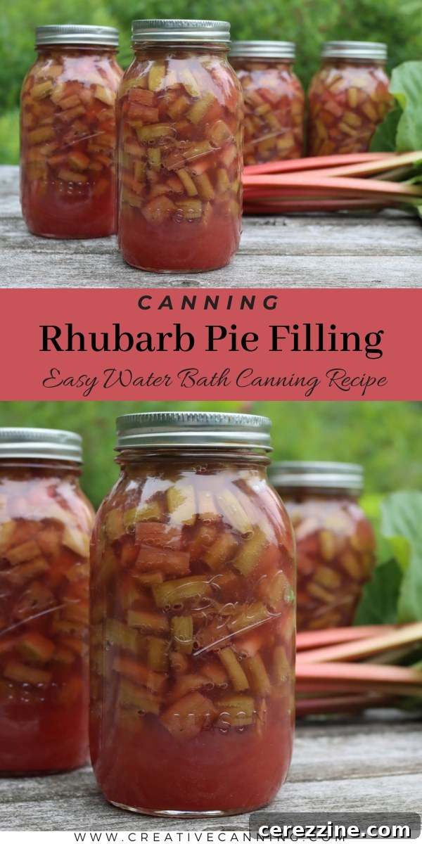 Water Bath Canning Rhubarb Pie Filling