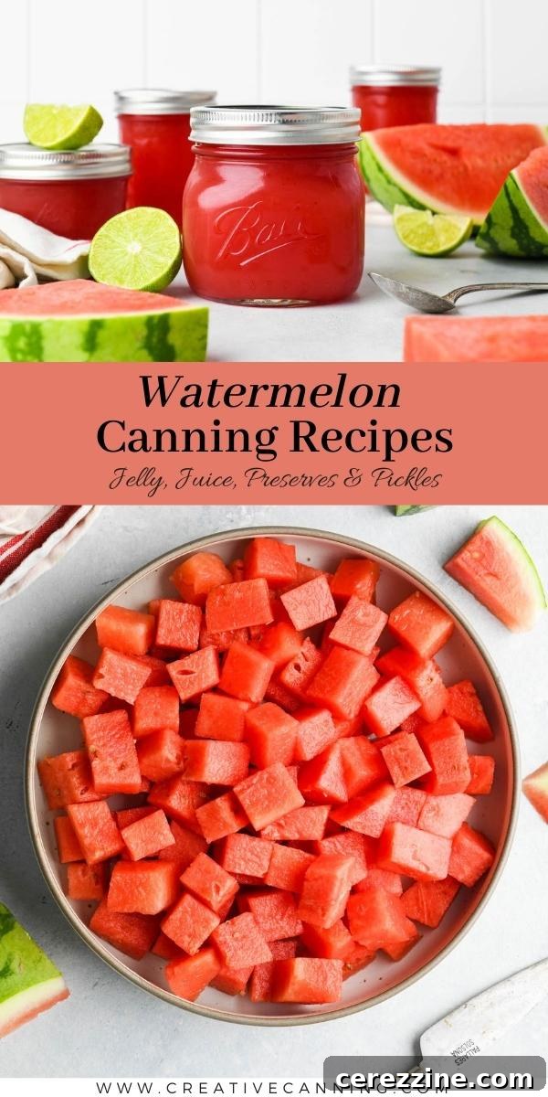 Various Watermelon Canning Recipes in Jars