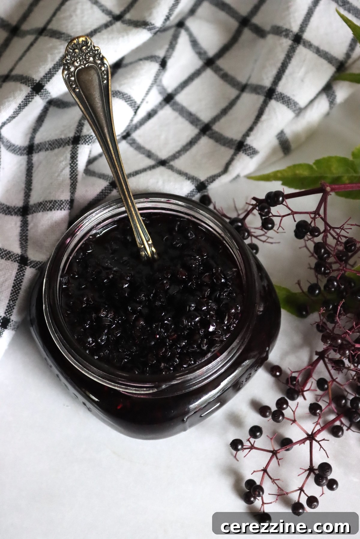 Elderberry Jam Spreading on Toast