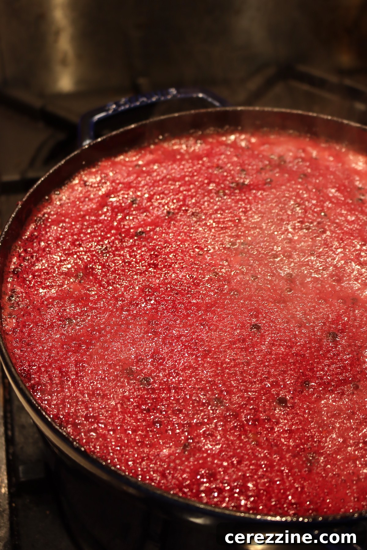 Elderberry Jam Cooking in a Pot