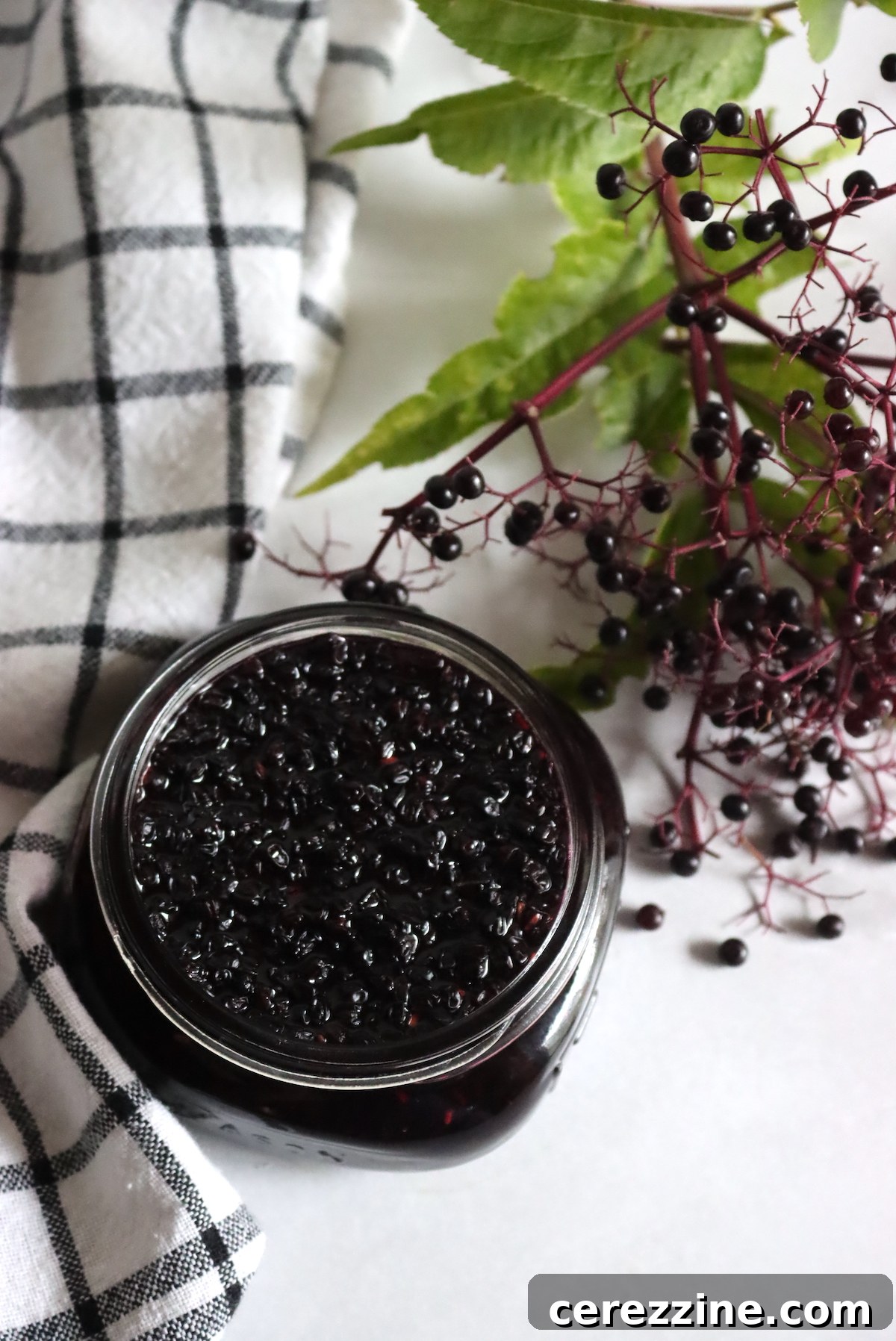 Filled Jars of Elderberry Jam