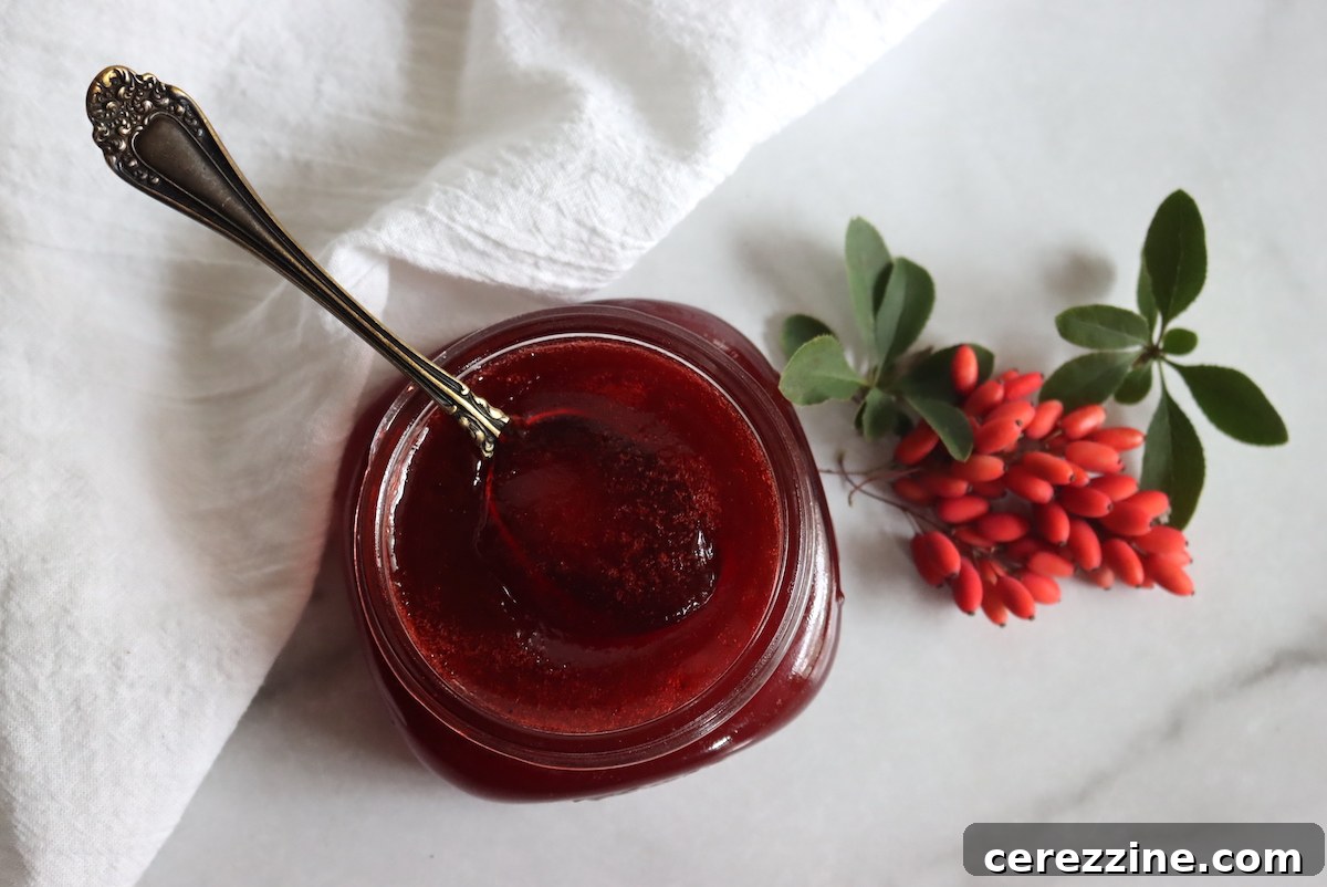 Delicious Barberry Jam in a Jar