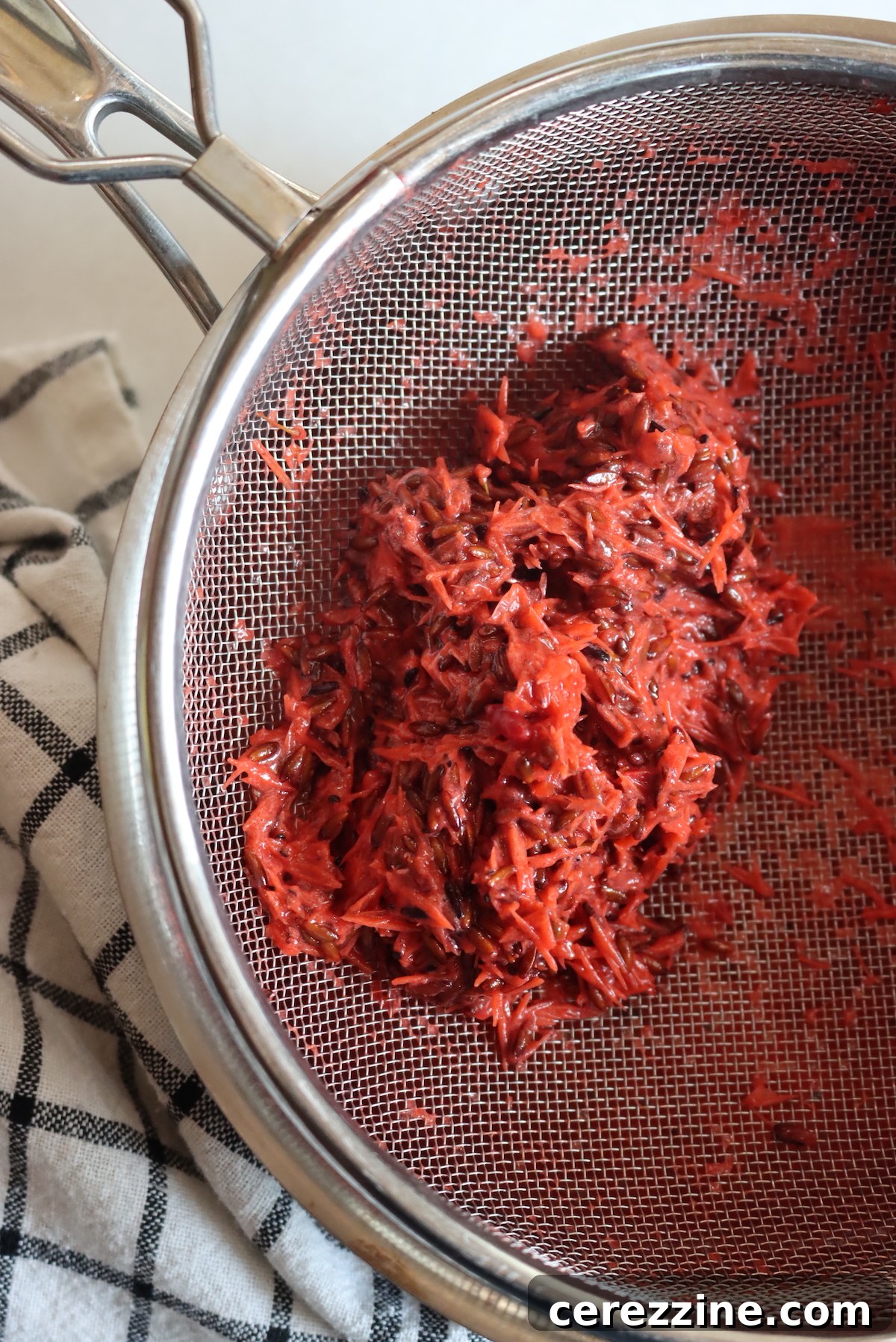 Straining Barberry Pulp for Jam
