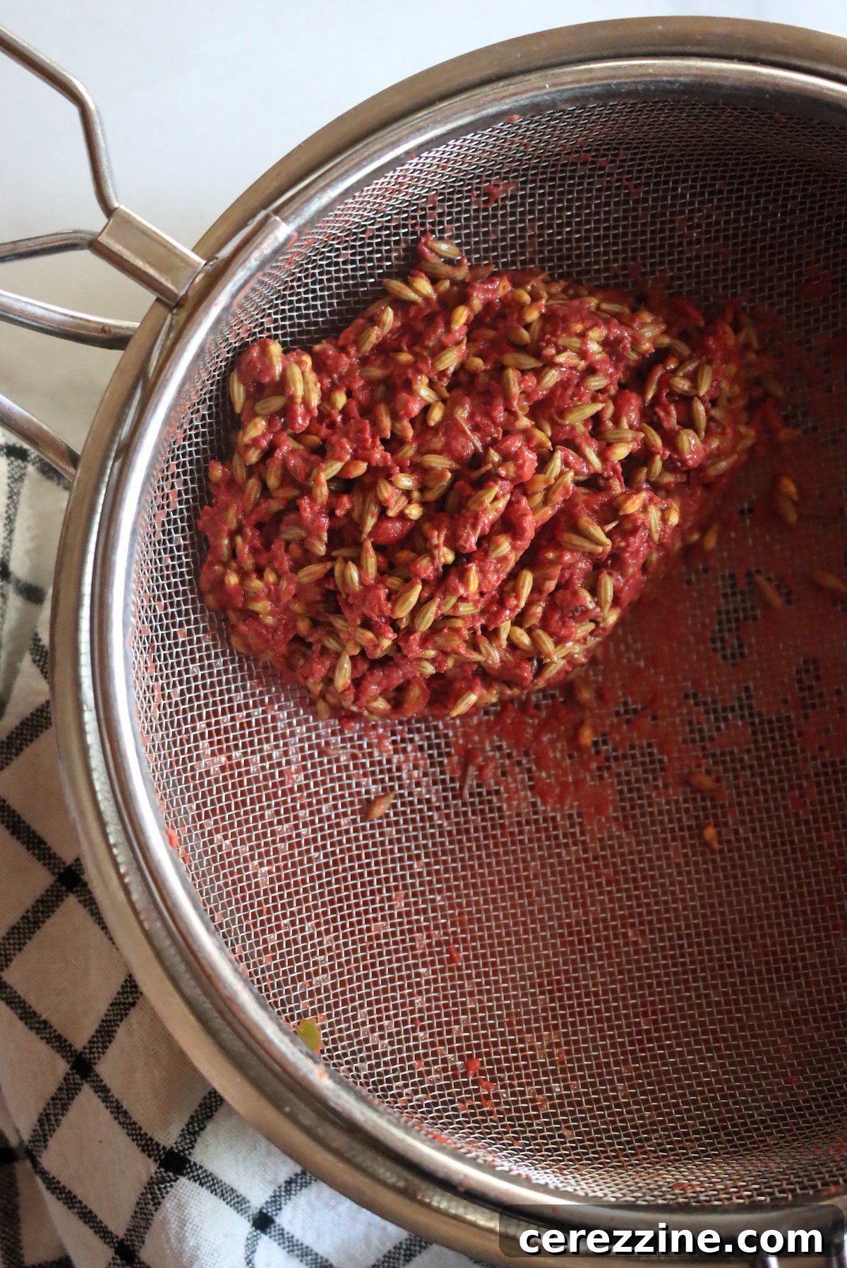 Wild Autumn Olive Preserve 7 Straining Autumn Olives for Jam