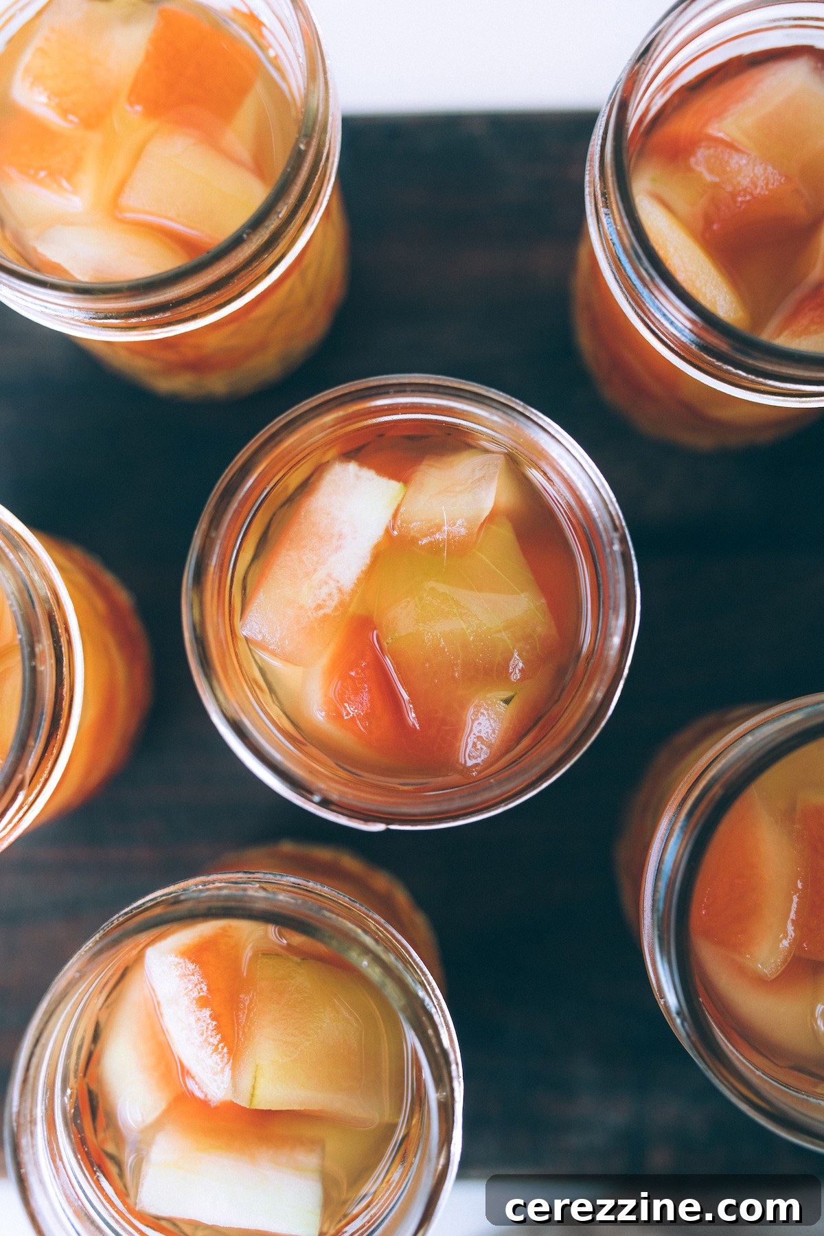 Karpuz Kabuğu Reçeli 14 Jars of Watermelon Rind Preserves lined up, ready for canning