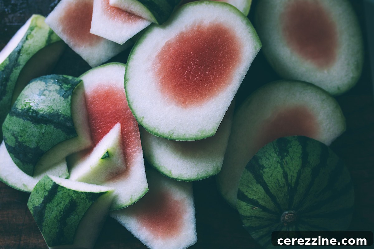 Karpuz Kabuğu Reçeli 4 Watermelon rinds peeled and cubed for preserves