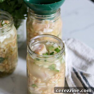 Filling Jars for Chicken Chili Verde