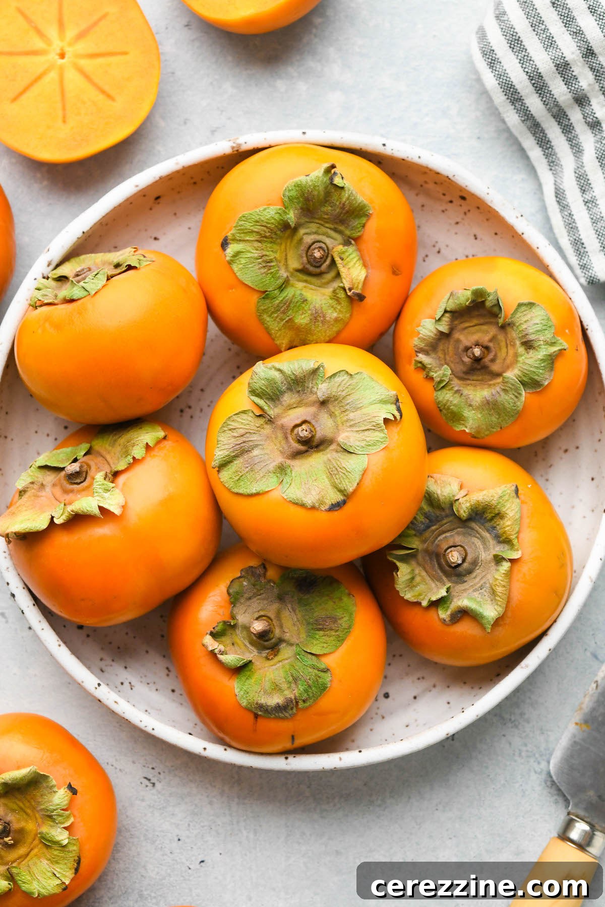 Close-up of Fuyu persimmons, ideal for making delicious jam.
