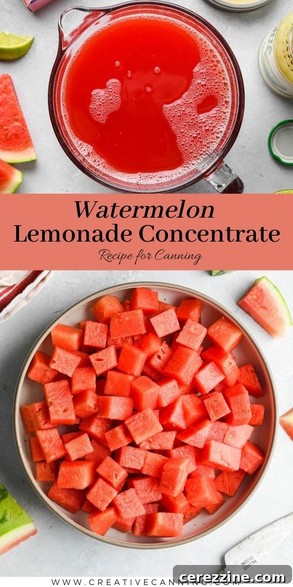 Stacked jars of Watermelon Lemonade Concentrate