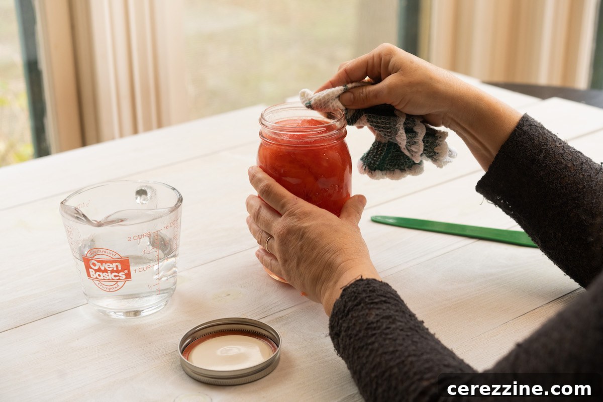Start Your Pressure Canning Journey 11 Wiping Rims of Canning Jars