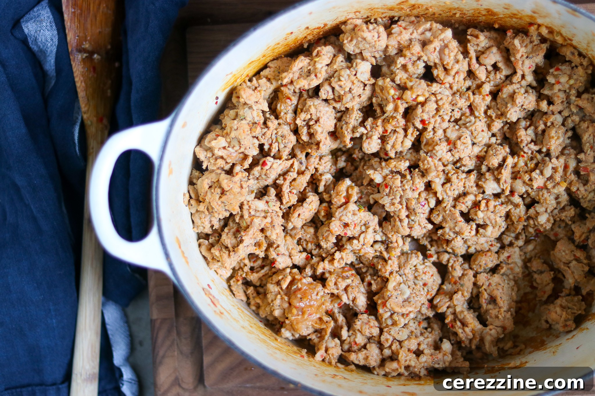Browning Sausage in a pan