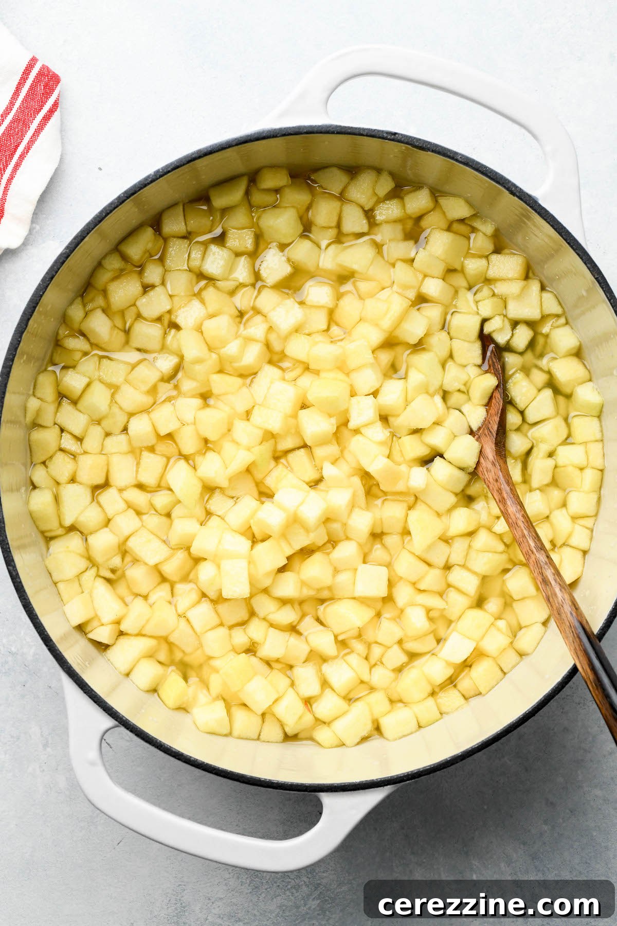 Straining Macerated Apples