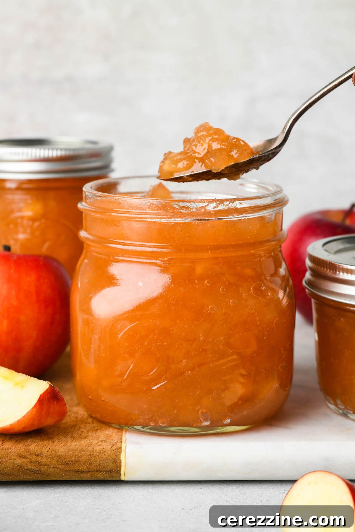 Finished Apple Jam in Jars