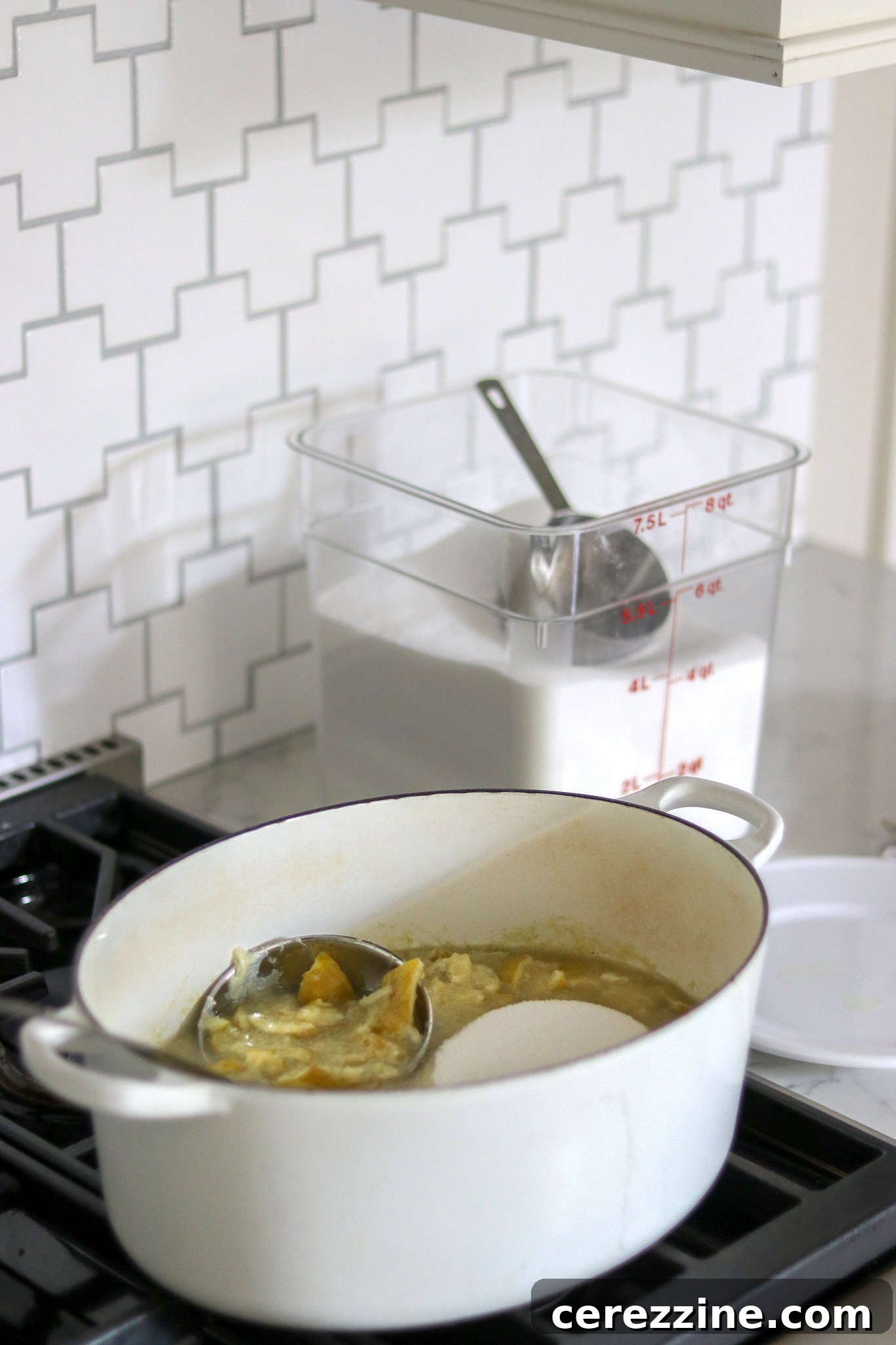 Adding Sugar to Lime Marmalade