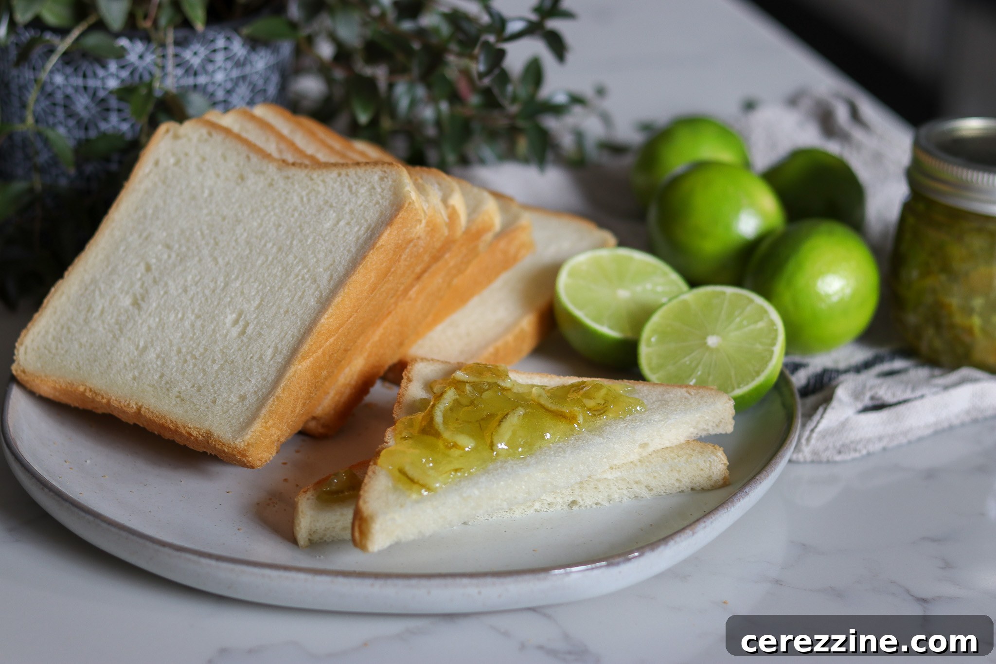 Serving Lime Marmalade on Bread Lime Marmalade Spread on Toast