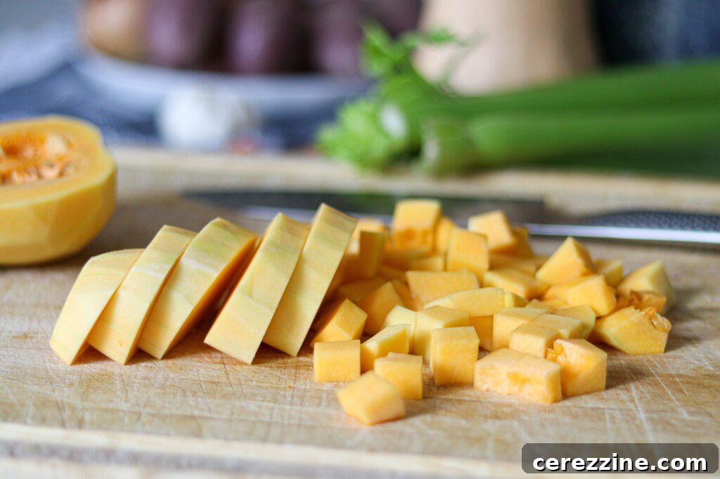 Butternut Squash Soup Base Ingredients Prep