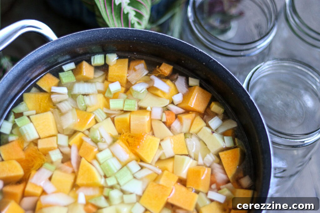 Making Butternut Squash Soup Base for Canning