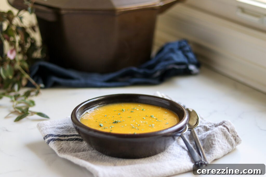 Serving Butternut Squash Soup