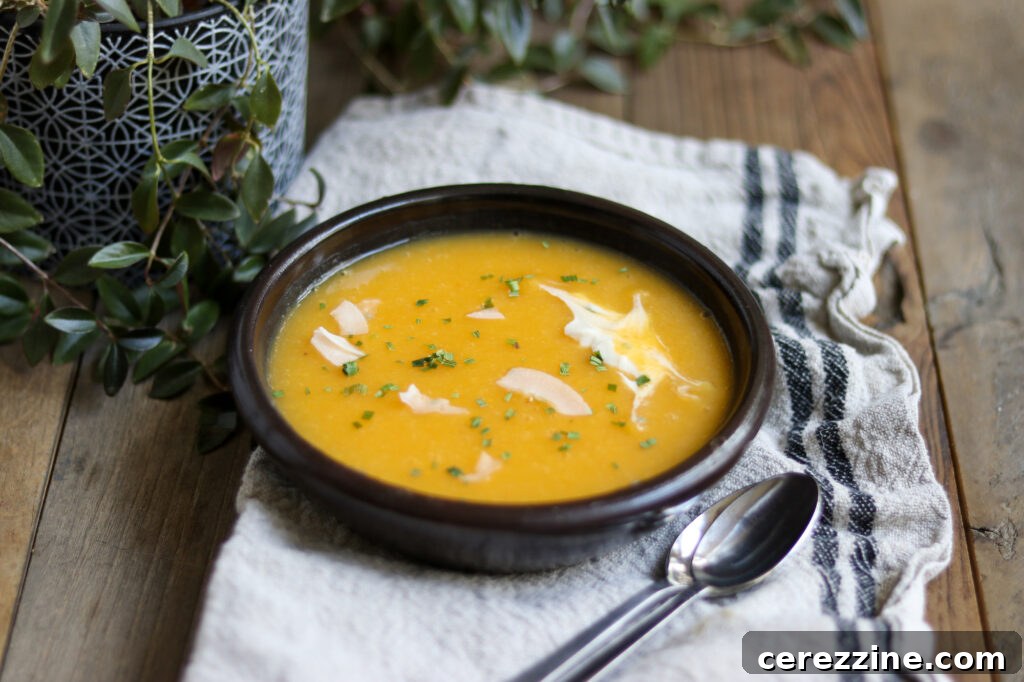 Serving Butternut Squash Soup