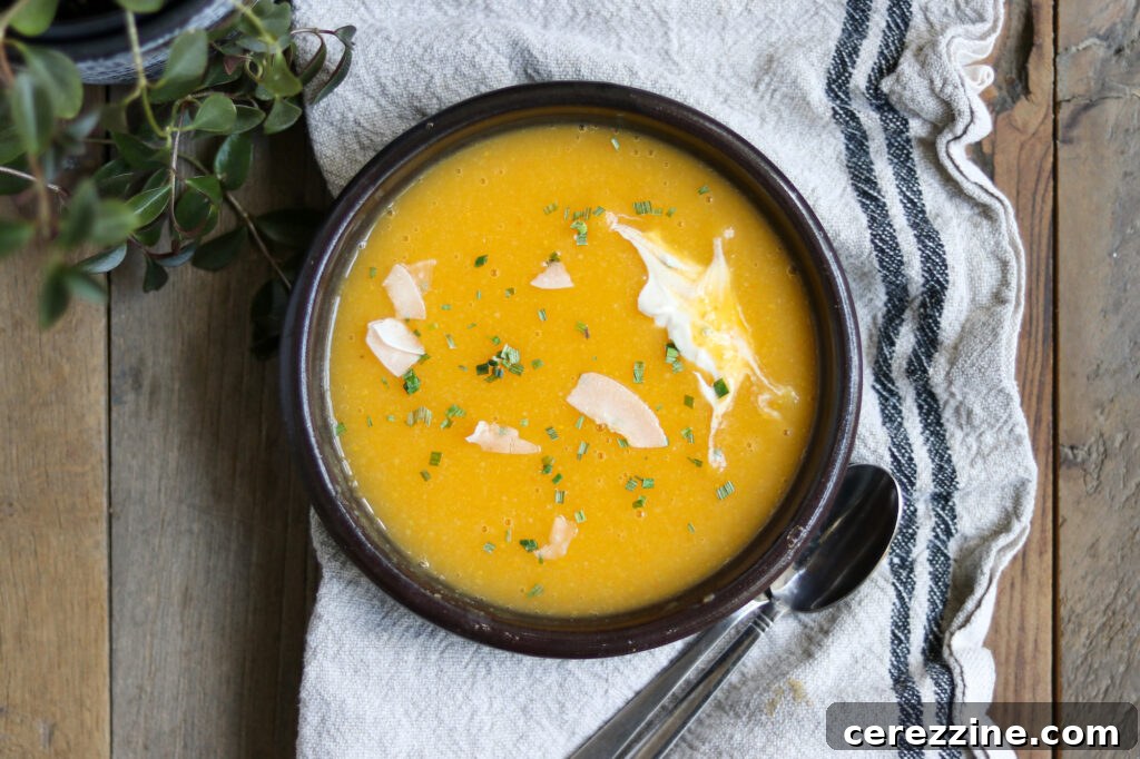 Serving Butternut Squash Soup