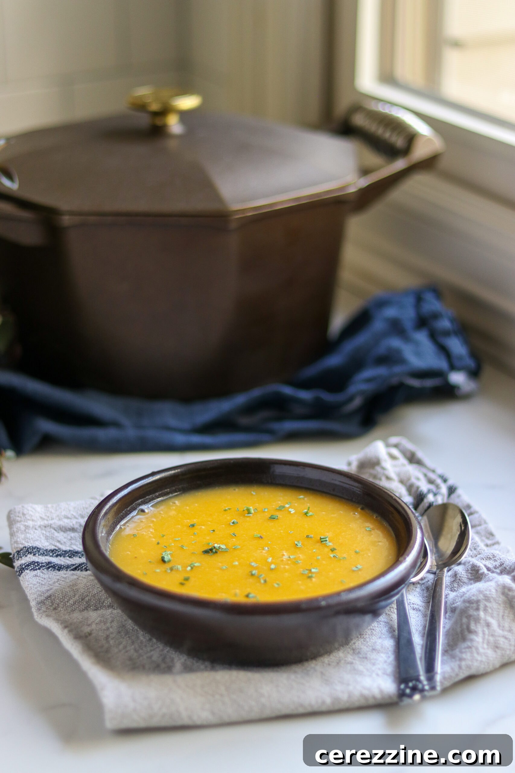 Serving Home Canned Butternut Squash Soup