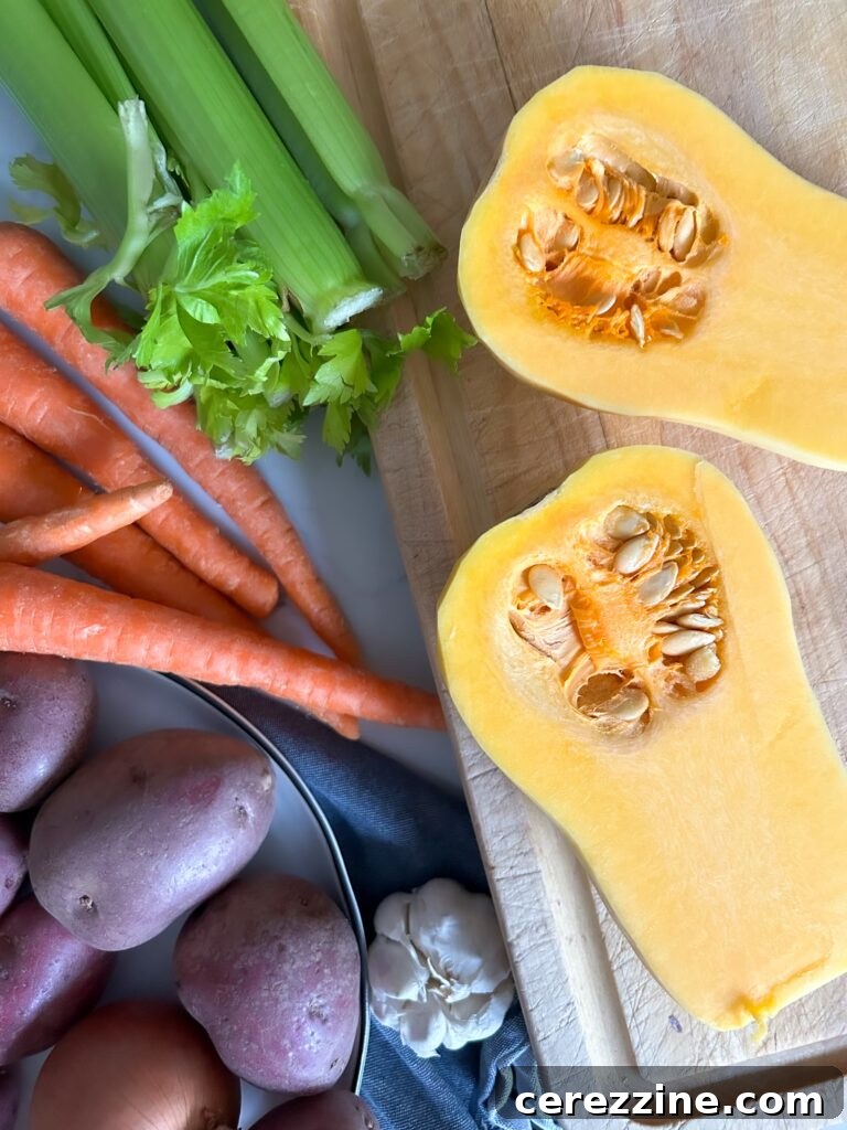 Ingredients for Butternut Squash Soup Base