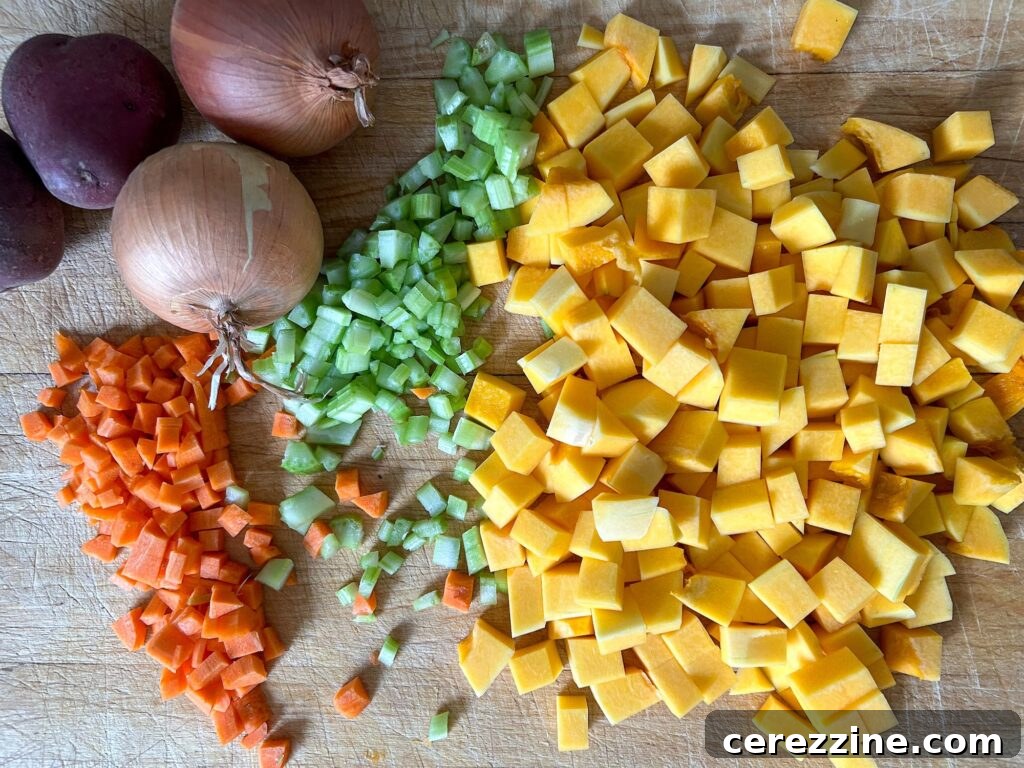 Butternut Squash Soup Ingredients Chopped