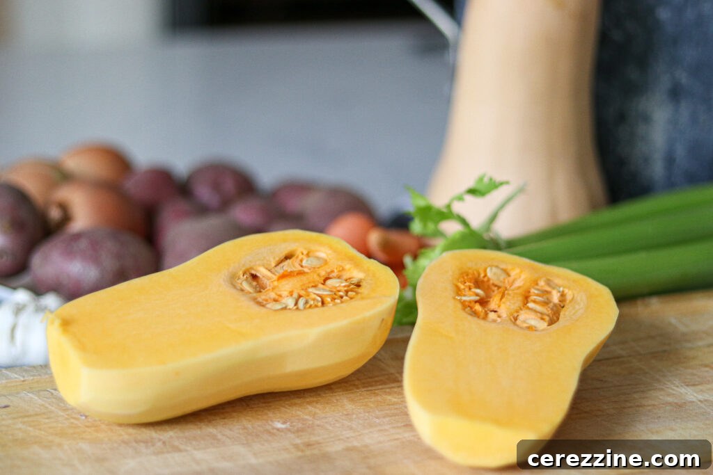 Chopping Butternut for Soup Canning