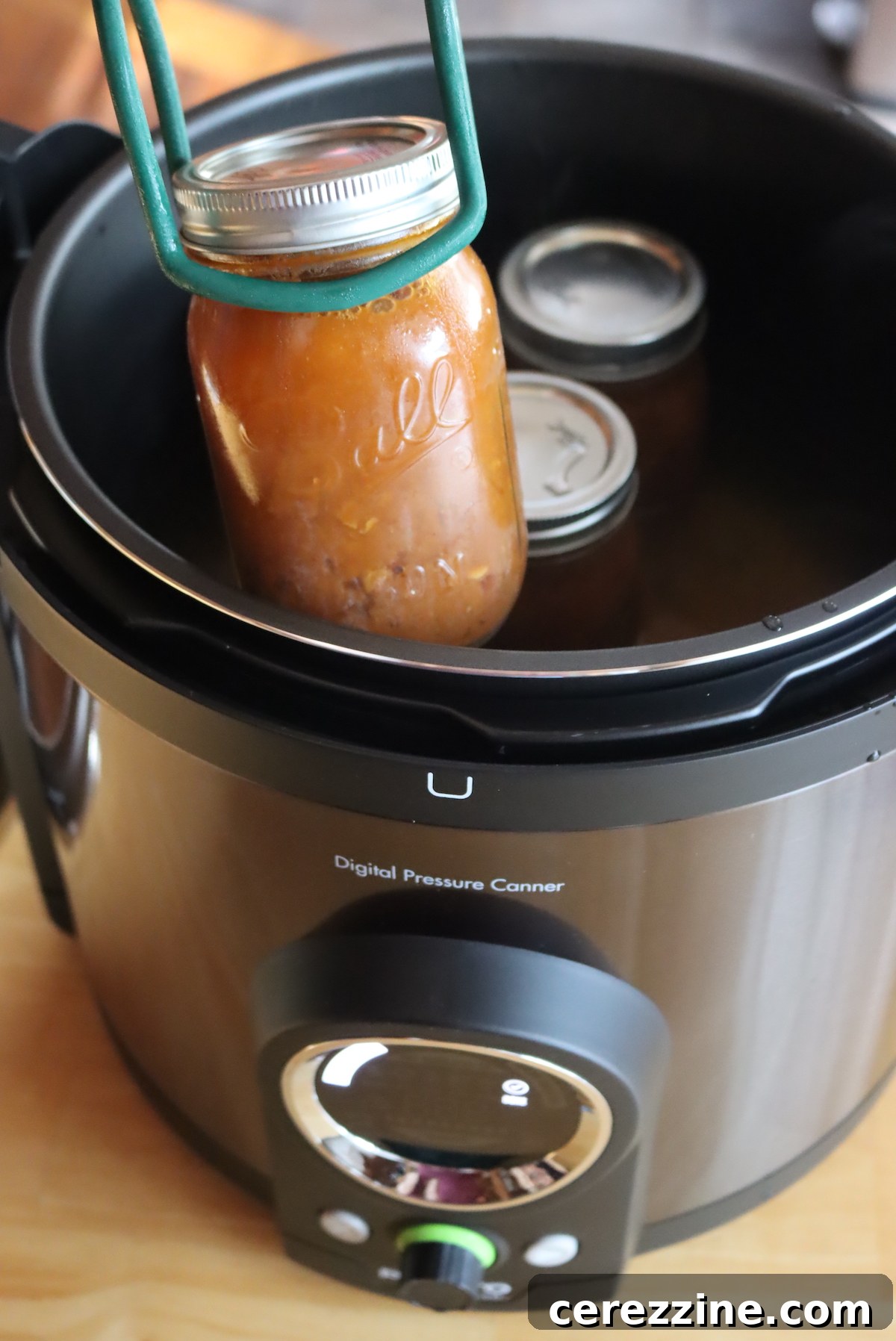 Perfectly sealed jars of pressure-canned food, ready for storage.