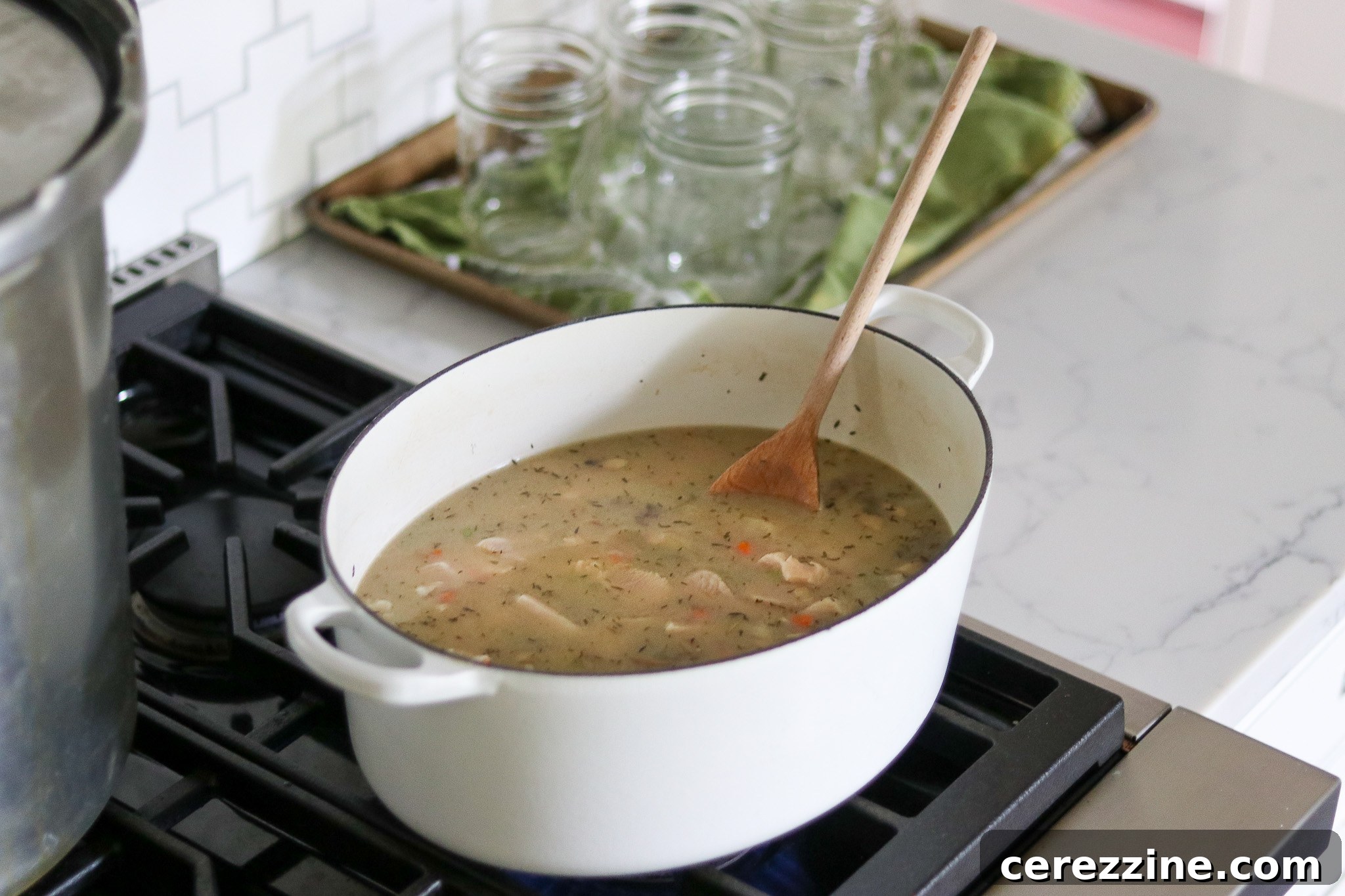 Making Chicken Pot Pie for Canning