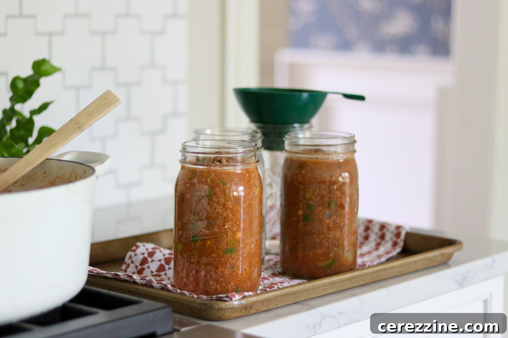 Filling Canning Jars with Sloppy Joe Filling