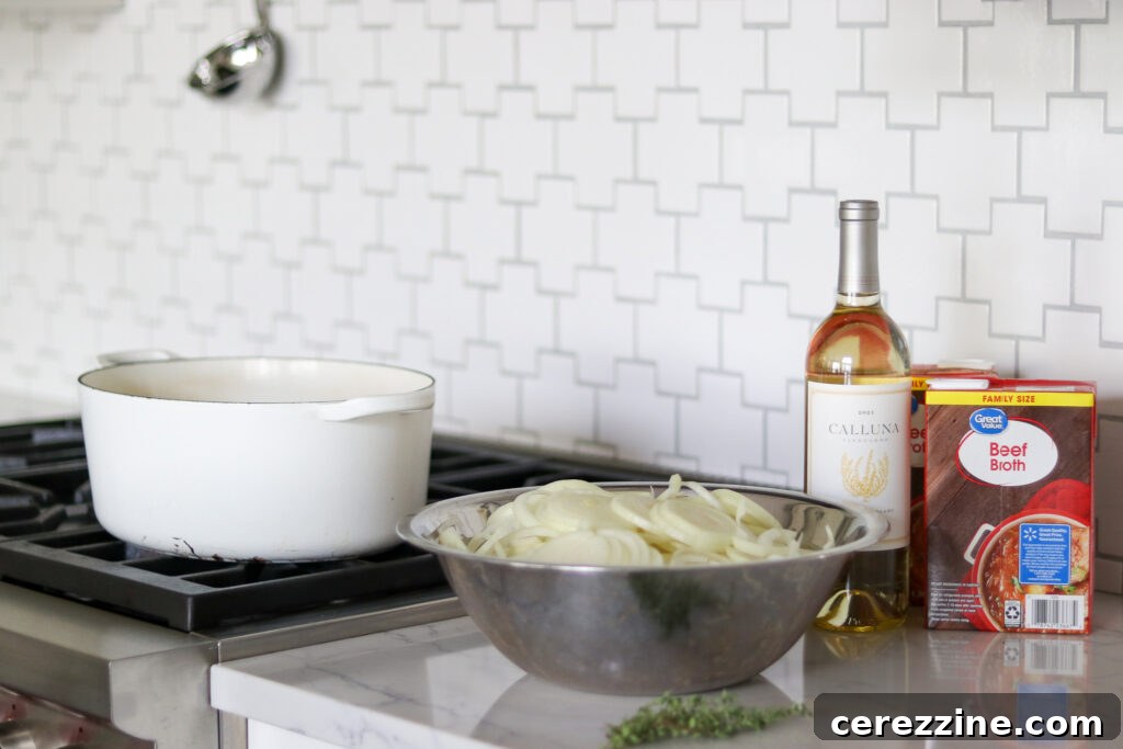 Preparing to Make French Onion Soup