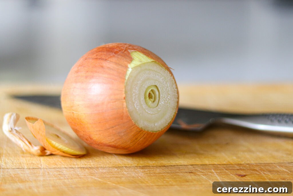 Peeling Onions for French Onion Soup