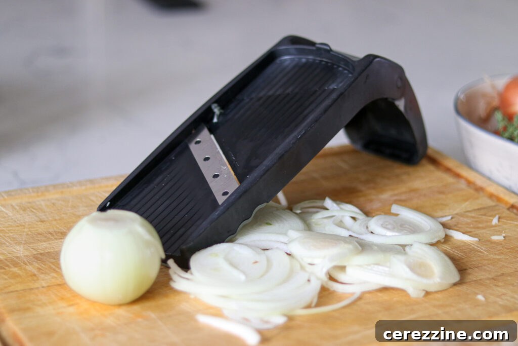 Slicing Onions for French Onion Soup