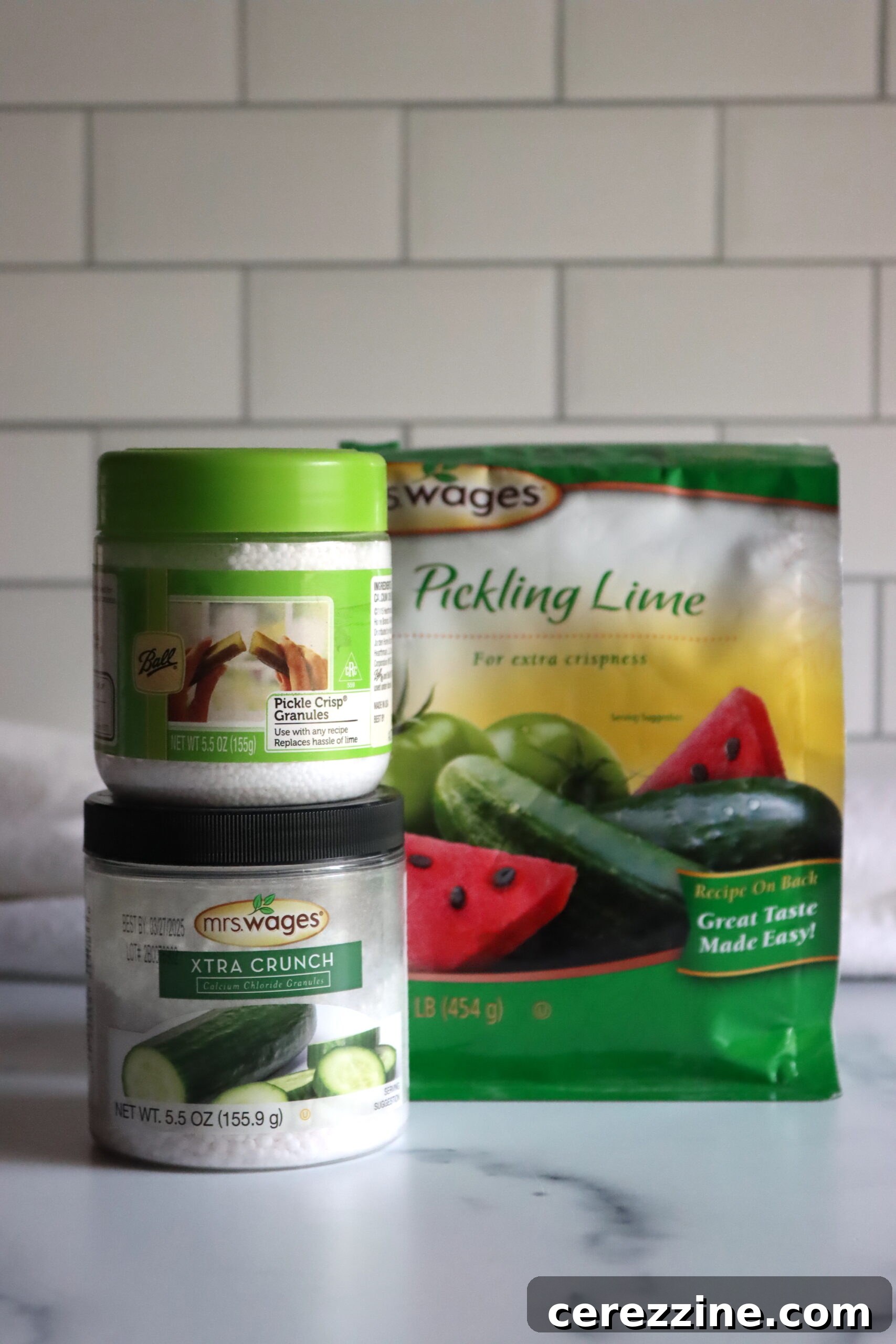 Old Fashioned Super Crispy Cucumber Pickles 4 Pickle Firming Agents - A comparison of different pickle firming agents: pickle crisp, Xtra Crunch, and pickling lime.