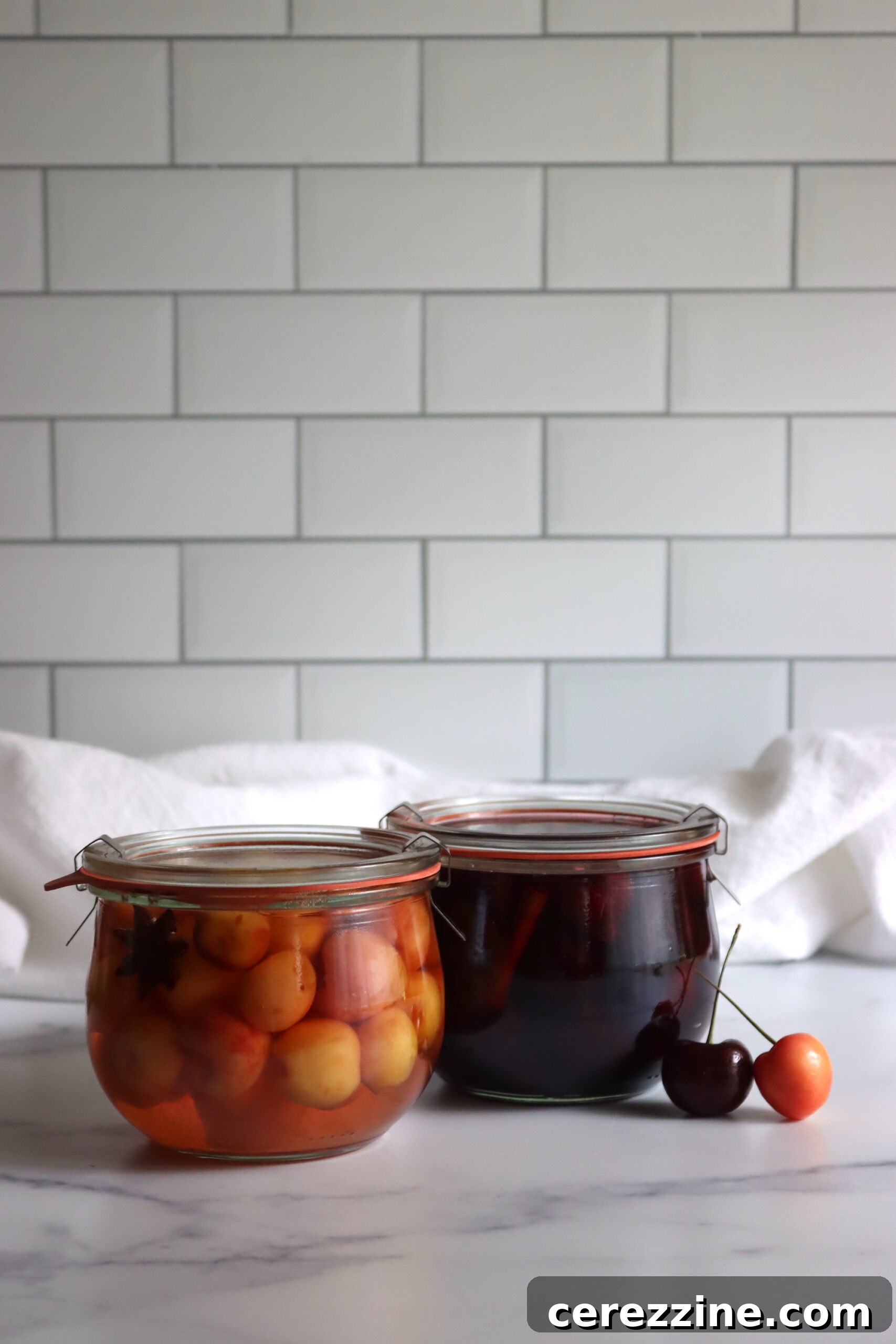 Packing Cherries into Jars for Pickling