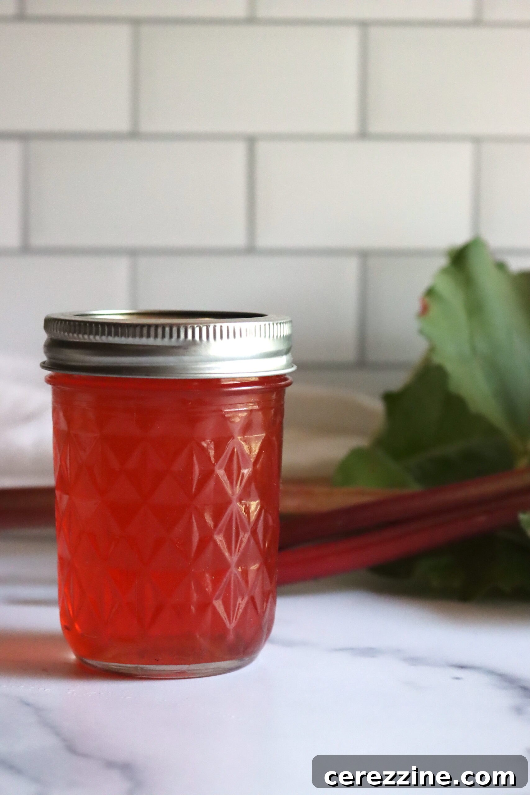 Ruby Rhubarb Jelly 3 Close-up of Rhubarb Stalks